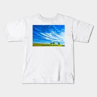 Blue Cloudy Sky Kids T-Shirt